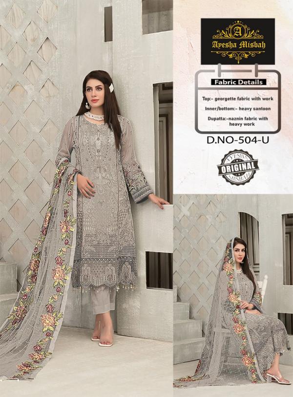 Ayesha Misbah 504 Georgette Designer Salwar Suits Collection